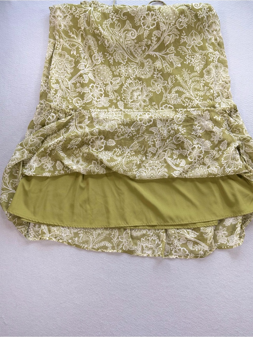 Patrons of Peace Olive Floral Boho Cottagecore Smocked Maxi Dress Small - Picture 6 of 11